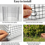 8 Pack 24'' x 12'' Large Wire Plant Protector from Animals, Metal Plant Wire Cage Chicken Wire Cloche with Ground Stakes , Labels and Nylon Tie to Keep Animals Out, Garden Protection Bunny Barricade