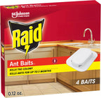 Raid Ant Killer Baits, For Household Use, Kills the Colony, Kills Ants for 3 Months, Child Resistant, 4 Count