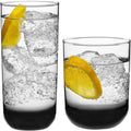 Libbey Polaris Tumbler and Rocks Glass Set, Smoke Hue Drinkware Glasses Set, Lead-Free Tall Water Glasses with Modern Clean Lines, Dishwasher Safe Drinking Glasses Set of 16