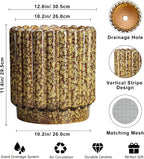 Ceramic Plant Pots - 12 Inch Planter with Drainage Hole, Large Ceramic Flower Pots for Indoor Plants, Round Planter Outdoor, Living Room Decor, Gifts for Plant Lovers, Yellow