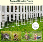 32.5ft(L) x 22in(H) Panels Garden Fence, 30 Panels Arched No Dig Fence, Decorative Animal Barrier Fencing with Ground Stake, Rustproof Metal Garden Edging Border for Dog, Outdoor Patio Decor, White