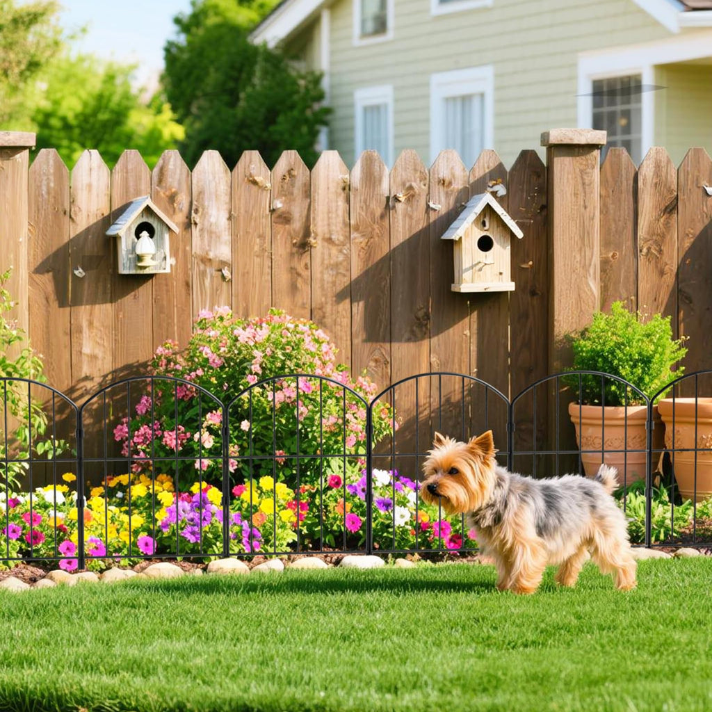 VANCASTLE Decorative Garden Fence Outdoor, 10.5ft (L) x 24in (H), 10 Panels