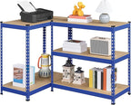 Yaheetech Storage Shelves 5 Tier Garage Shelving Heavy Duty Garage Shelves Adjustable Metal Shelving Unit Utility Rack Industrial Shelving for Warehouse Pantry Closet, 35.5″W × 17.5″D × 72″H, Blue
