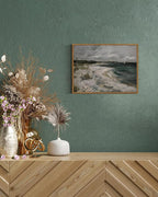 InSimSea Framed Canvas Wall Art Vintage Decor, Coastal Wall Art Living Room, Storm Clouds Wall Art Bathroom Pictures, Traditional Scenic Pictures for Bedroom Farmhouse Office Decor, 12"x16"