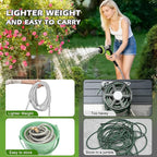 Metal Garden Hose 100 ft Stainless Steel Heavy Duty Water Hose with 10 Function Nozzles Flexible Lightweight Kink-Free Leakproof Sturdy Hoses Pipe 3/4" Brass Fitting for Outdoor Yard Lawn RV