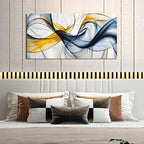 Abstract Office Artwork Wall Decor - Blue Canvas Art Wall Decor for Living Room - Modern Wall Art for Bedroom Size 20" x 40"
