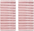 Casa Lino Face Towels & Body Wash Cloths for Showering - 100% Cotton Wash Cloths for Bathroom - Highly Absorbent & Quick Drying Washcloth Set - Cotton Washcloths 24 Pack (12" x 12") - (Blush Pink)