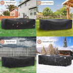 Patio Furniture Set Cover Waterproof, Mrrihand Outdoor Sectional Sofa Set Cover Heavy Duty 600D Table and Chair Set Cover 118" L× 57" W× 28" H