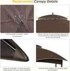 Replacement Gazebo Canopy Top Cover for 10 x 12, Double Tiered Waterproof Canopy Roof for Lowe's Allen Roth Gazebo #GF-12S004B-1 (Brown)