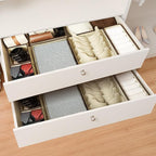 Cupic Cupid Drawer Organizer, Dresser Organizers, Foldabe Drawer Organizer Clothes, Closet Organization and Storage Dividers for Socks, Underwear and Diaper, Set of 6, Beige