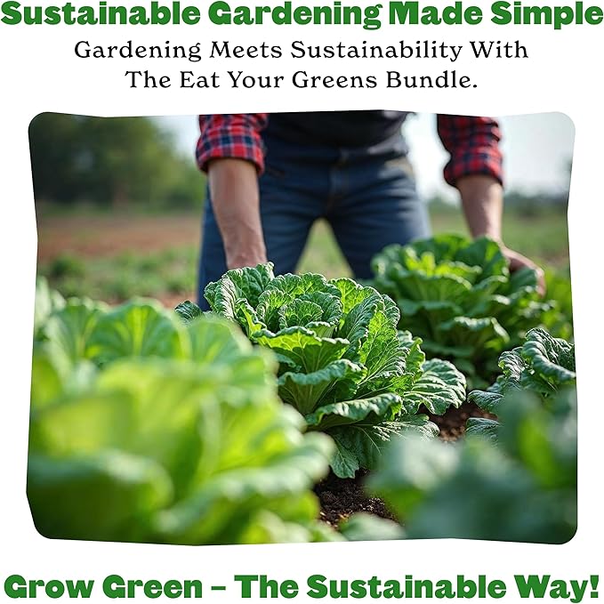 Epic Gardening Eat Your Greens Seed Kit - 7 Heirloom & Non-GMO Varieties, Includes Kale, Spinach, Arugula & Romaine Lettuce, Grow Fresh Greens for Salads, Smoothies, Healthy Meals, Ideal for Beginners