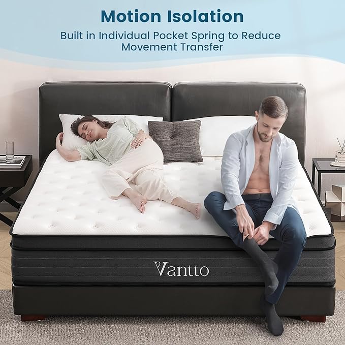 Full Size Mattress,10 Inch Memory Foam Hybrid Mattress in a Box,Individual Pocket Spring Breathable Comfortable for Sleep Supportive and Pressure Relief, CertiPUR-US