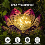 Huaxu Solar Garden Lights Outdoor Decorative - Bright Lotus Flower Table Lamp, Waterproof Solar Lights for Patio Pathway Yard Balcony Outside Decor