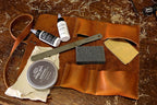 1844 Helko Werk Germany Deluxe Axe Care and Maintenance Kit - Axe Maintenance Tool Care, Sharpening Stone, Axe Wax, Leather Oil, Leather Paste, 4 Oz. AxeGuard (Deluxe Maintenance Kit) #F8790-3