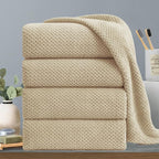 Extra Large Bath Towels Set 35x70 Inches - Beige Luxury 600 GSM Oversized Bath Sheet Towel,Ultra Soft Microfiber - Quick Dry,Highly Absorbent Shower Towels Spa Hotel Bathroom Towel Set (4-Pack)