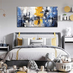 ZHAOSHOP Blue Wall Art for Living Room - Abstract Wall Decor for Office - Modern Minimalist Wall Art for Bedroom Size 24" x 48"