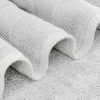 White Classic Luxury Bath Towels Set of 4 Large - 700 GSM Cotton Ultra Soft Bath Towels 27x54 | Highly Absorbent and Quick Dry | Hotel Towels for Bathroom Luxury, Plush Shower Towels, Silver