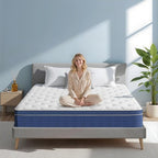 Queen Mattress,14 Inch Memory Foam Hybrid Queen Size Mattresses in a Box, Medium Firm Feel Individual Pocket Springs Matress, Breathable Fabric, Strong Edge Support, Fiberglass Free