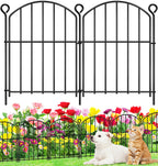 Decorative Garden Fence 17in (H) x10ft (L),Arched Rustproof Metal No Dig