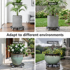 KEDSUM 16" Plant Caddy with Wheels, Anti-Rust & Anti-Slip Plant Stand with Wheels, 440LBS Heavy Duty Rolling Plant Stand, Plant Rollers with 5 Wheels for Indoor Outdoor, Edge Design