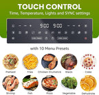 Elite Gourmet EAF1055D Dual Zone Air Fryer Oven, 11QT. Capacity with Divider, Sync Finish, Dishwasher Safe Basket, 10 Preset Functions, 1600-Watts, with Recipe Booklet, Black
