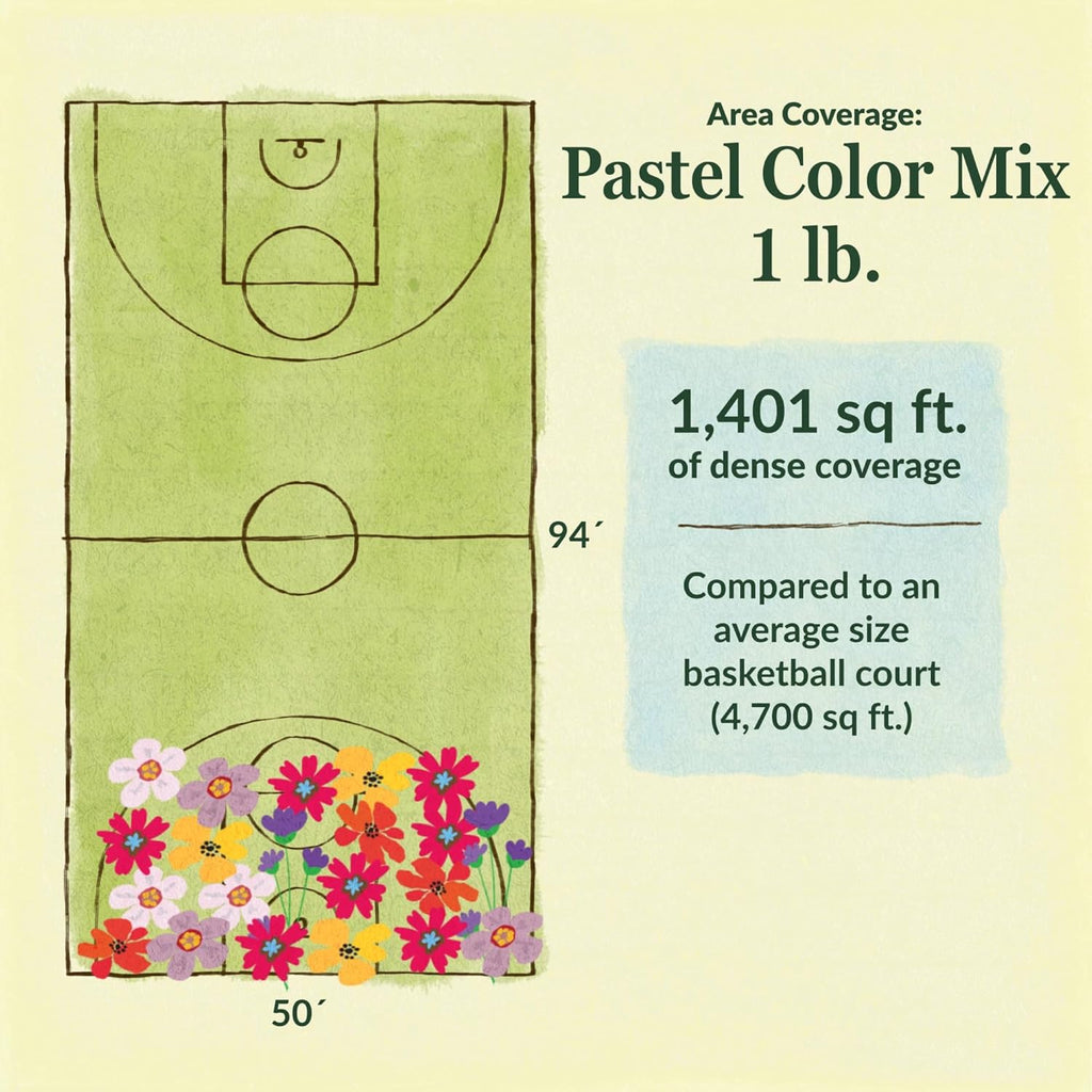 Ferry-Morse Pastel Color Mix Bulk Flower Seeds, 1lb