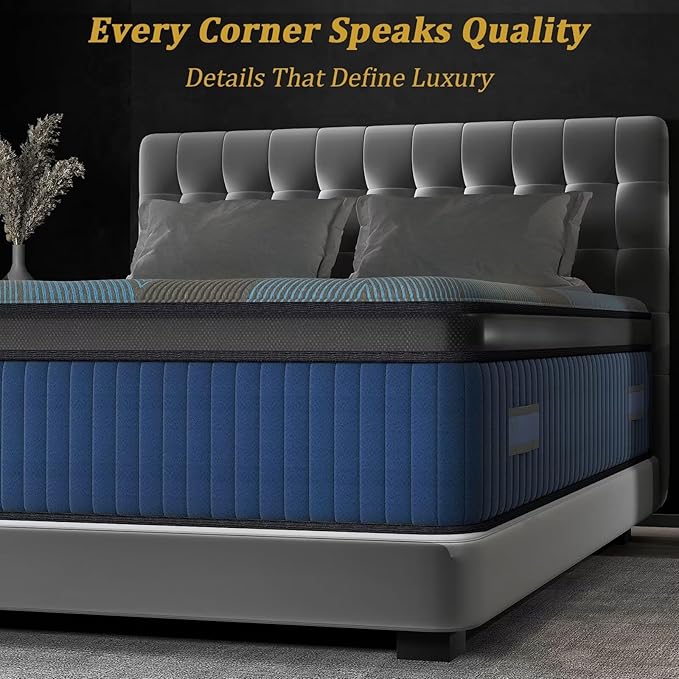 Full Mattress 12 Inch, 2025 Hybrid Full Size Mattress in a Box, Upgrade Durable Individual Pocket Springs, Medium Firm Lumber Support Pressure Pain Relief, Breathable Comfort, CertiPUR-US Certified