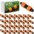Tujoe 50 Pcs Drip Irrigation Fittings, 5/8 Inch Universal Barbed Locking Connectors for 16-17mm Drip Tape Tubing and Sprinkler System, Durable Line Coupling Irrigation Tools