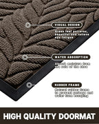 Yimobra Front Door Mat Outdoor Indoor, 36x24 All-Season Waterproof Welcome Mat, All-Weather Outside Entrance Mat, Non-Slip Patio Porch Doormat, Low Profile, Fade Resistant, Brown