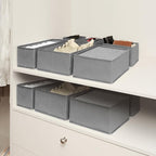 Cupic Cupid Drawer Organizer, Dresser Organizers, Foldabe Drawer Organizer Clothes, Closet Organization and Storage Dividers for Socks, Underwear and Diaper, Set of 12, Gray