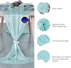 MDS 2 Pack 14ft Chiffon Table Runner 29 x 170 Inches Sheer Wedding Runner Romantic Rustic Table Runner for Wedding Decorations, Birthday Parties, Bridal Shower Party Arch Decor - Teal