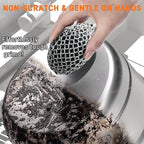 Chainmail Scrubber,Ergonomic Rugby Shape Desigs Cast Iron Cleaner Scrubber for Pan Pot Grill-Grill Scrubber Metal Scrub Sponge Skillet, Oven, Griddle, Wok Cleaning Brush