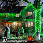 JMEXSUSS Green String Lights Indoor Plug in,150 LED Connectable Green Christmas Lights Outdoor, 59ft 8 Modes Halloween String Light for Bedroom Room Party Christmas Tree Halloween Decor