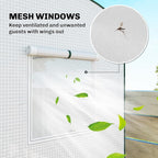 Outsunny Mini Greenhouse, Portable Greenhouse with Roll-Up Door and 2 Mesh Windows, Small Green House with PE Cover for Garden Patio Lawn, 78.7" x 29.5" x 74", White