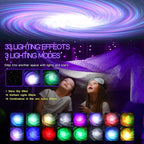 Northern Galaxy Light Aurora Projector with 33 Light Effects, Night Lights LED Star Projector for Bedroom Nebula Lamp, Remote Control, White Noises, Bluetooth Speaker for Parties, Jet Black