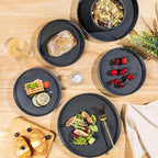 GBHOME Ceramic Dinnerware Sets for 8, Stoneware Plates and Bowls Sets, Chip and Scratch Resistant Dishes, Dishwasher & Microwave& Oven Safe Dishes sets, Reactive Glaze