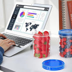 Freezer Storage Containers, Food Storage Containers with Leakproof Twist Top Lids, Stackable Plastic Containers with Lids, Reusable Soup Containers for Meal Prep, Lunch, Leftovers [6 Pack-32 OZ]