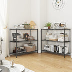 3- Shelf Metal Shelving Unit Adjustable Storage Shelves Heavy Duty Garage Shelving Steel Wire Shelving for Laundry Bathroom Kitchen Pantry Closet Garage Black, 35.6Wx14Dx36H