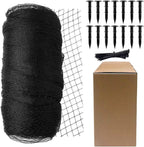 Koi Fish Pond Netting Shield 20ft x 20ft, Black Heavy Duty Pool Leaf net Cover, Protects Garden Pond from Heron, Birds,Cats & Predators Away, Durable & Stakes Included (Black)