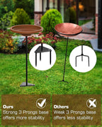 Bird Baths for Outdoors Heavy Duty, 38.5 in Detachable Birdbaths for The Garden Clearance, Bird Bath Bowl Spa & Birdfeeder with Metal Stake Stand for Outdoors Garden, Circle Style (Brown)