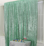 Eternal Beauty Mint Green Sequin Backdrop, 10x10 Ft Glitter Background Curtains for Shimmer Photography Party Wedding Birthday Back Drop Decor