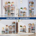 Mavivegue 9 Tiers Shoe Rack Tall Shoe Organizer Shoe Storage 50-55 Pairs Vertical Shoe Shelf Large Shoe Rack Organizer Stackable Shoe Racks for Entryway, Closet, Garage, Bedroom,Cloakroom - White