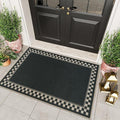 OJIA Easy Jute Outdoor Rug 3x5 Washable Rugs for Entryway, Checkered Border Black Front Door Rug Non-Slip Door Mats Indoor Outdoor Rugs Farmhouse 3x5 Area Rug for Porch Outside Patio Living Room