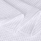 POLYTE Microfiber Quick Dry Lint Free Bath Sheet, 70 x 35 in, Set of 2 (White, Waffle Weave)