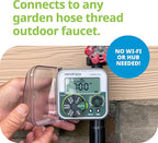 Raindrip Digital Hose-End Automatic Water Timer, Connects to Garden Faucets and Hose Bibbs, with Back-Lit LCD Screen for Drip Irrigation, Garden, Self-Watering, Grey