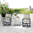 Outsunny Patio Glider Chair Set of 2, Wicker Rattan Outdoor Swivel Chair with Steel Frame, High Back, Armrests, Porch Glider with Adjustable Foot Pads for Garden, Lawn, Backyard, Yellow