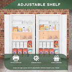 Greenvelly Metal Garage Storage Cabinet with Doors and Adjustable Shelves,72" Steel Lockable File Cabinet for Home Office,Garage,School(White,36" W x 18" D)