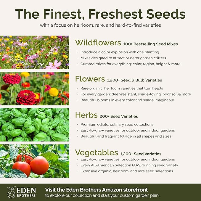 Eden Brothers North Carolina Wildflower Mixed Seeds for Planting, 1/4 lb, 120,000+ Seeds with Cornflower, African Daisy | Attracts Pollinators, Plant in Spring or Fall, Zones 3, 4, 5, 6, 7, 8, 9, 10