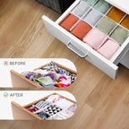 MaidMAX 15pc Drawer Dividers - Adjustable Organizers for Clothes, Underwear, Makeup, Kitchen Utensils & Tools - 16' x 2.7' DIY Dresser Drawer Separators for Bedroom, Kitchen, Office