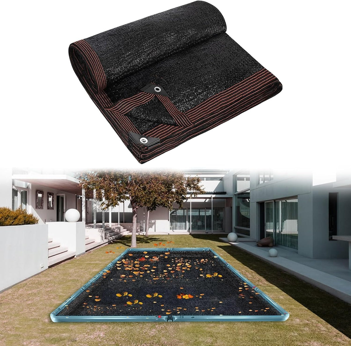 18 x 36 Ft Pool Leaf Net Cover- Thicken Rectangle Leaf Netting for Inground and Above Ground Swimming Pools Cover with Reinforced Gromments,Winter Above Ground Pool Screen Cover, Catching Leaves